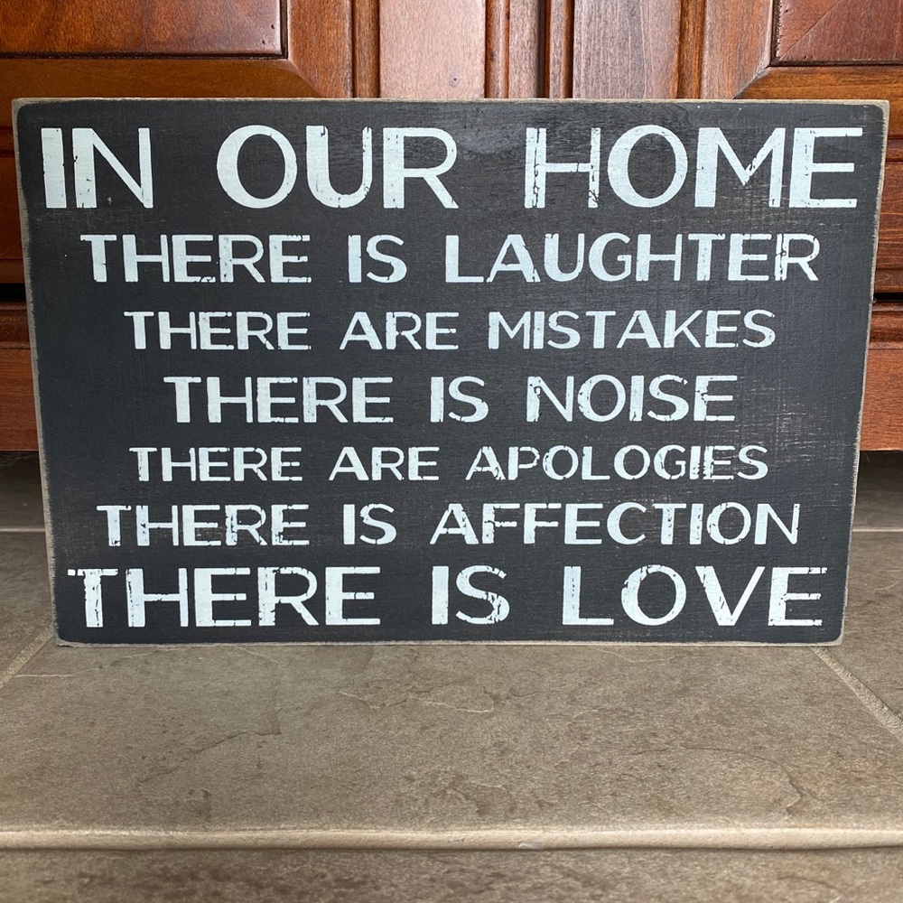 In our home wooden sign
